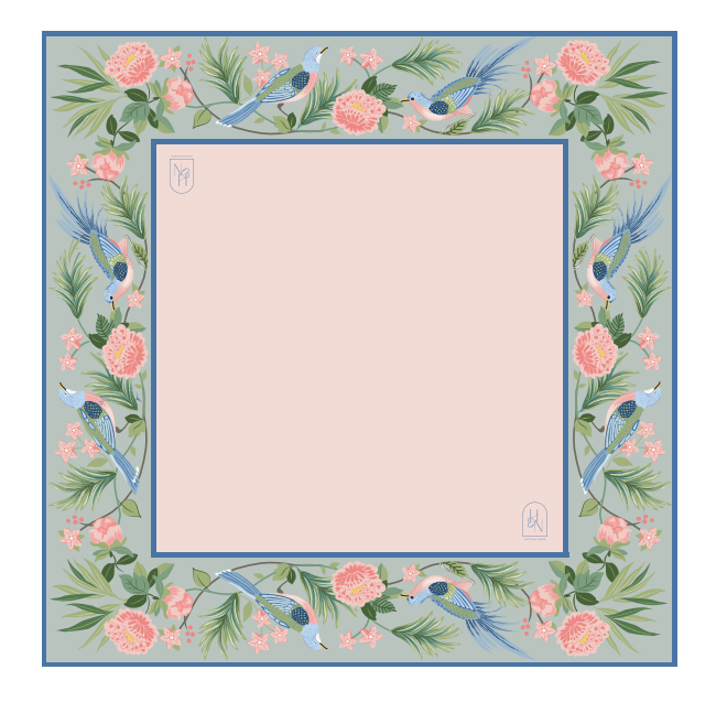 Mahjong mat - Songbird Bloom