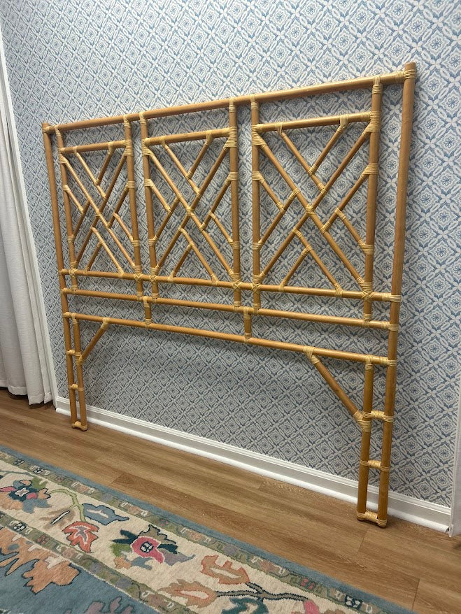 Queen Rattan Chippendale Headboard