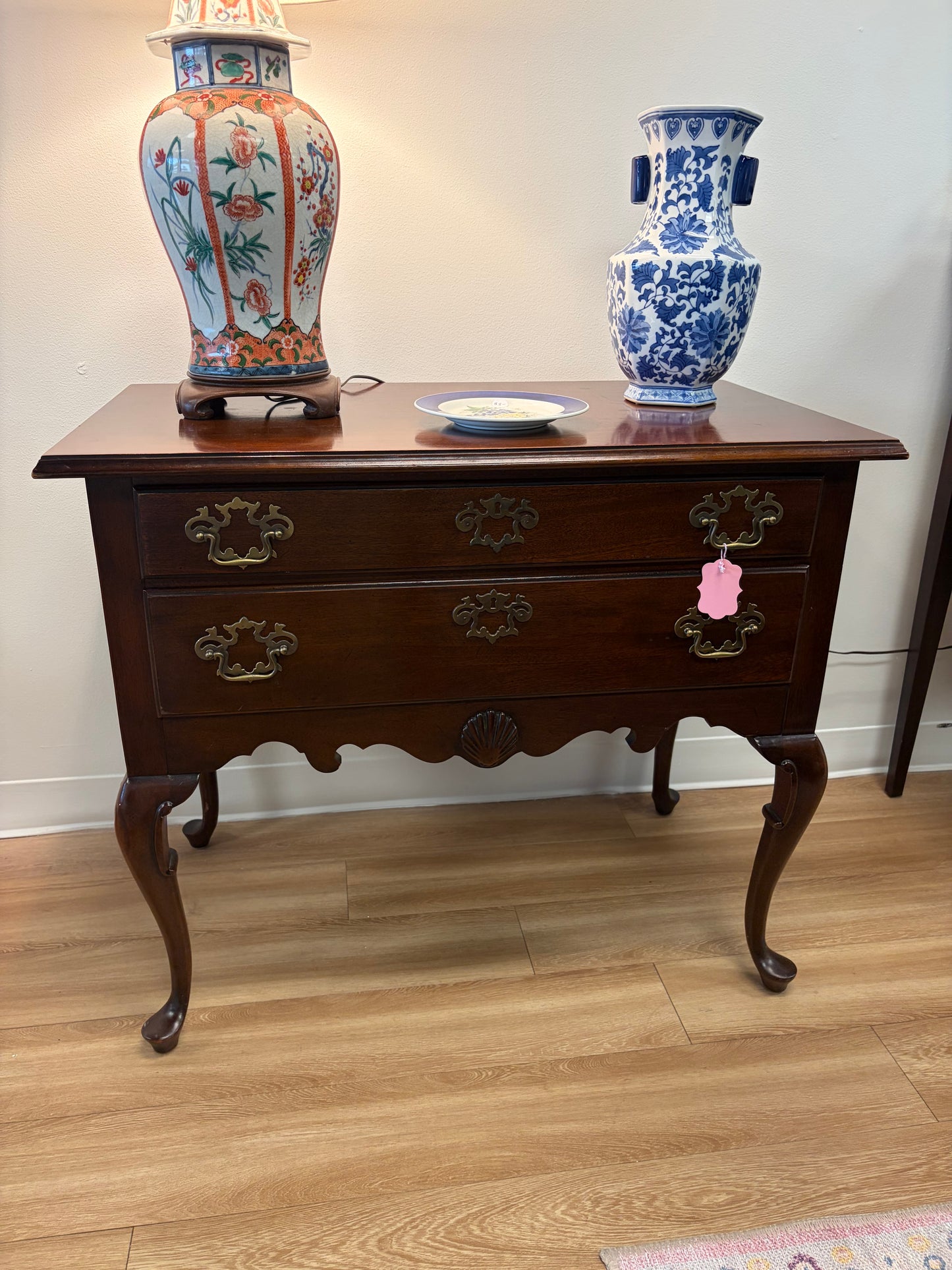Queen-Anne style mahogany lowboy