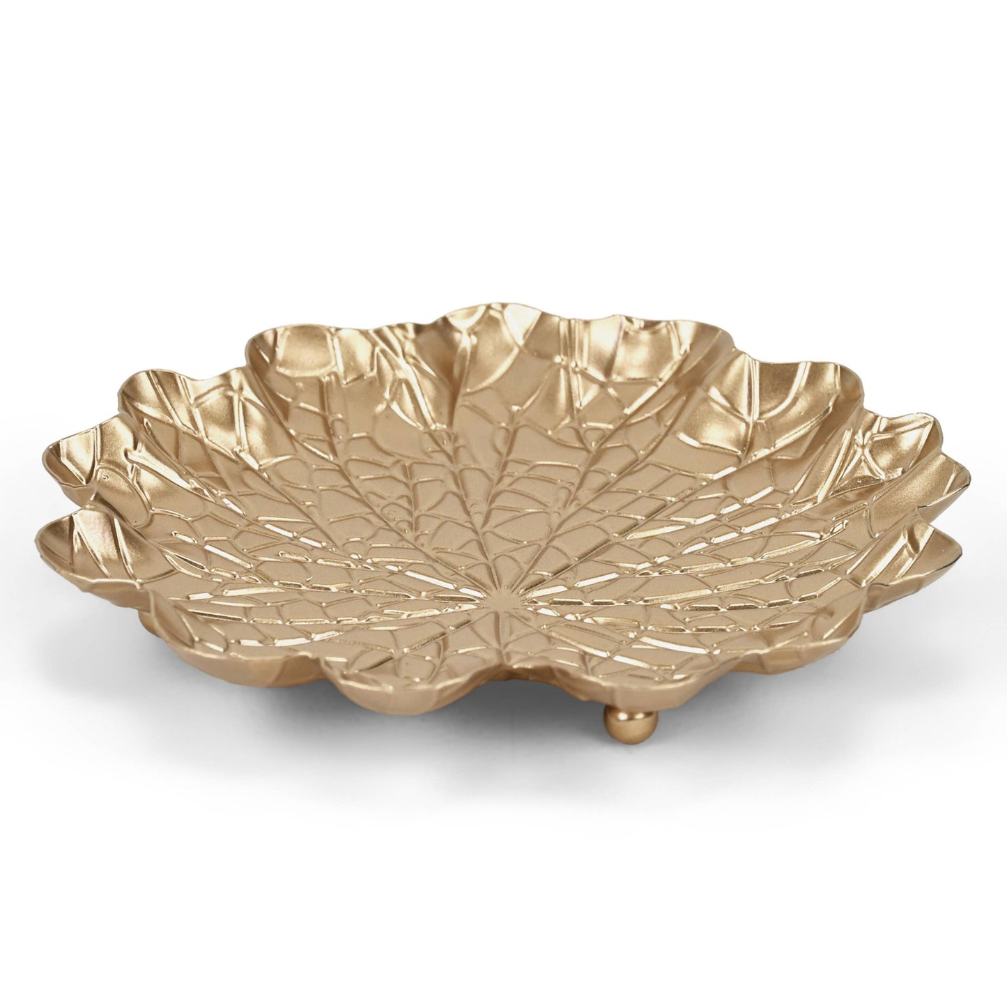 Delphine Gold Metal Lilypad Catchall Tray
