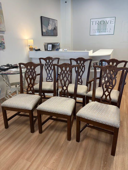 Chippendale mahogany dining chairs set of 6