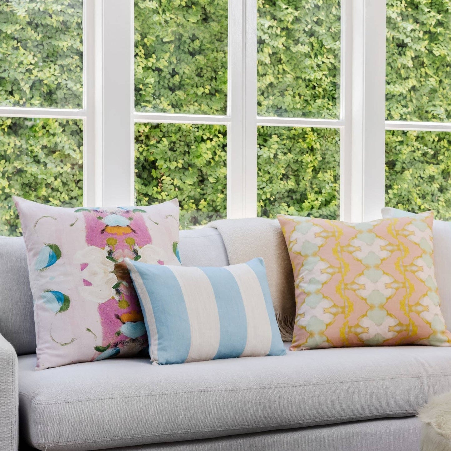 Laura Park Monet’s Garden Pink Decorative Pillow