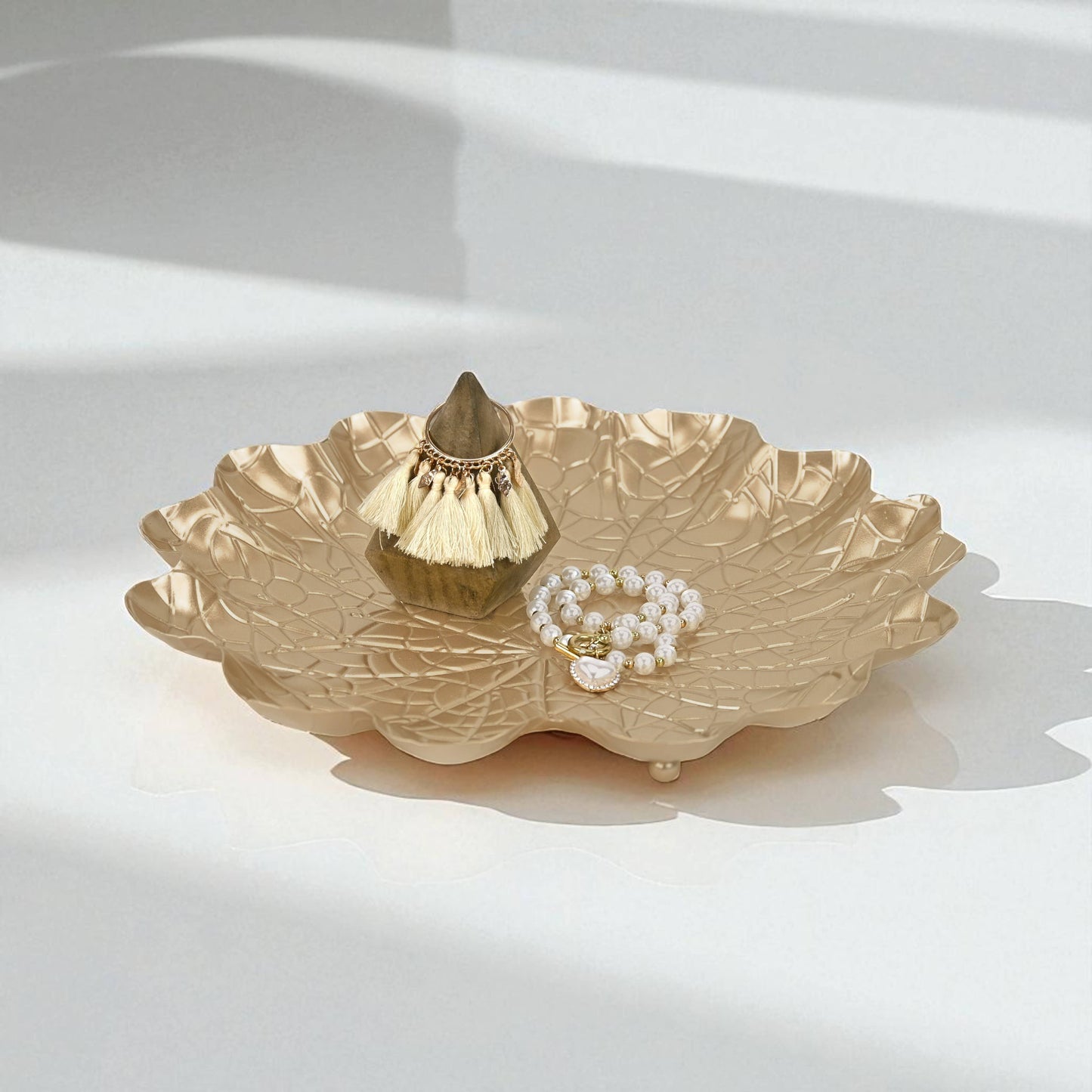 Delphine Gold Metal Lilypad Catchall Tray