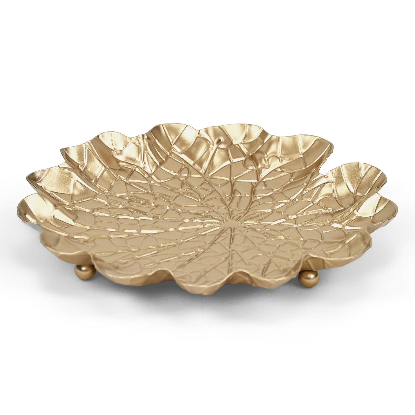 Delphine Gold Metal Lilypad Catchall Tray