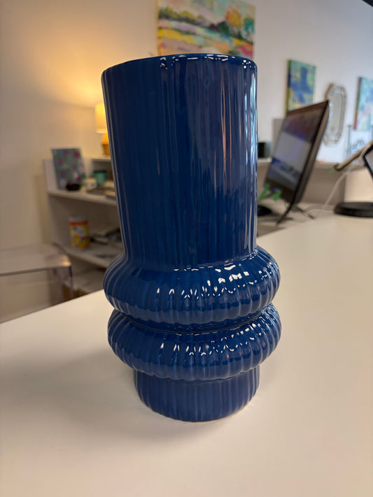 Blue ceramic vase