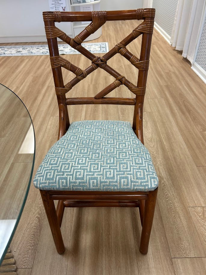 Set of 4 rattan chippendale chairs