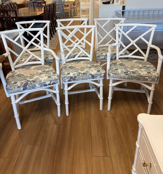 Bamboo dining chairs set of 6