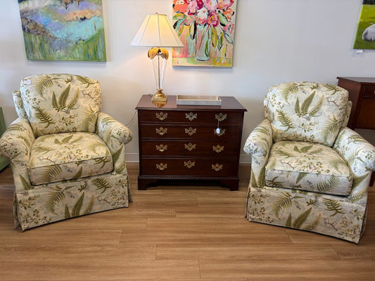 Upholstered Swivel Rocker Pair