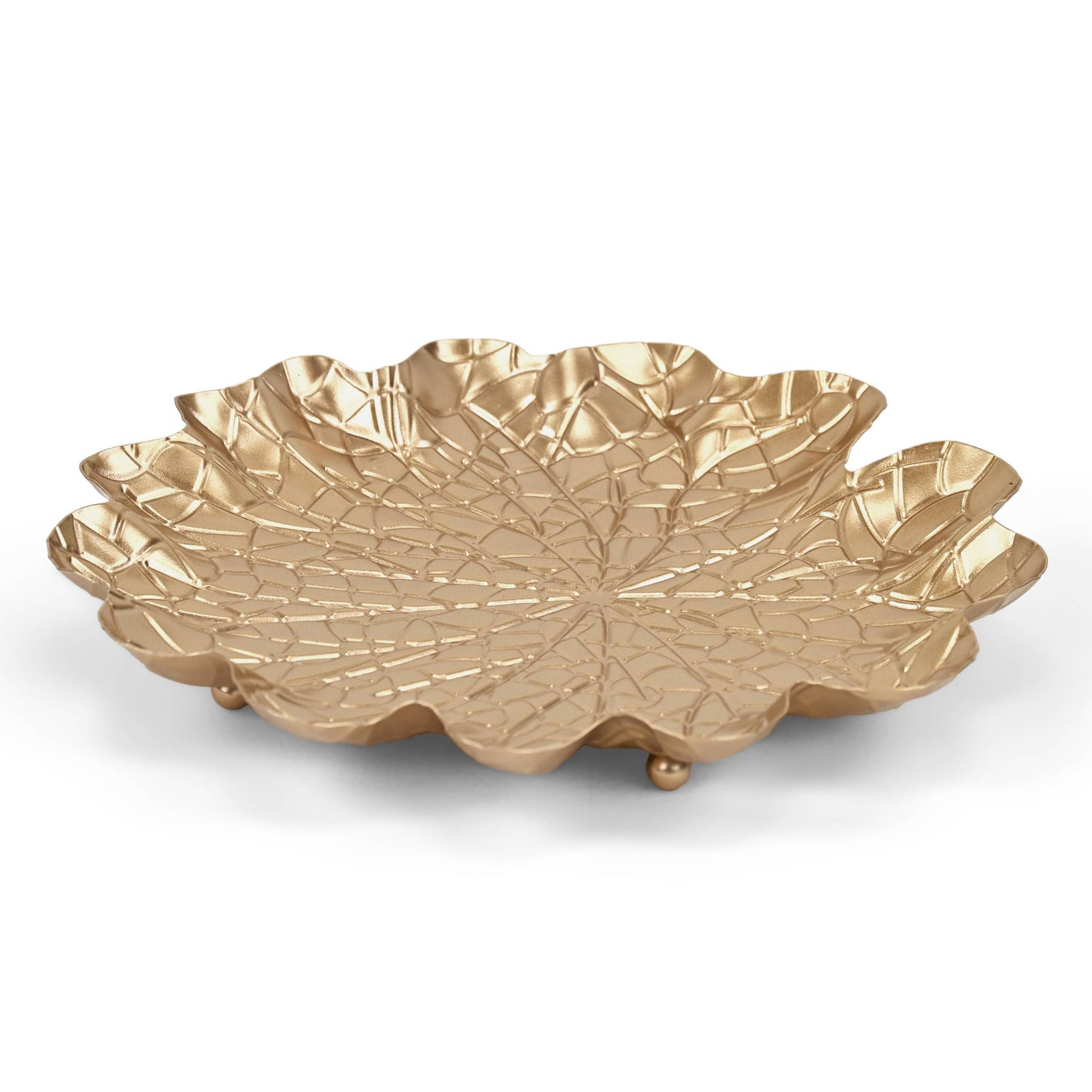 Delphine Gold Metal Lilypad Catchall Tray