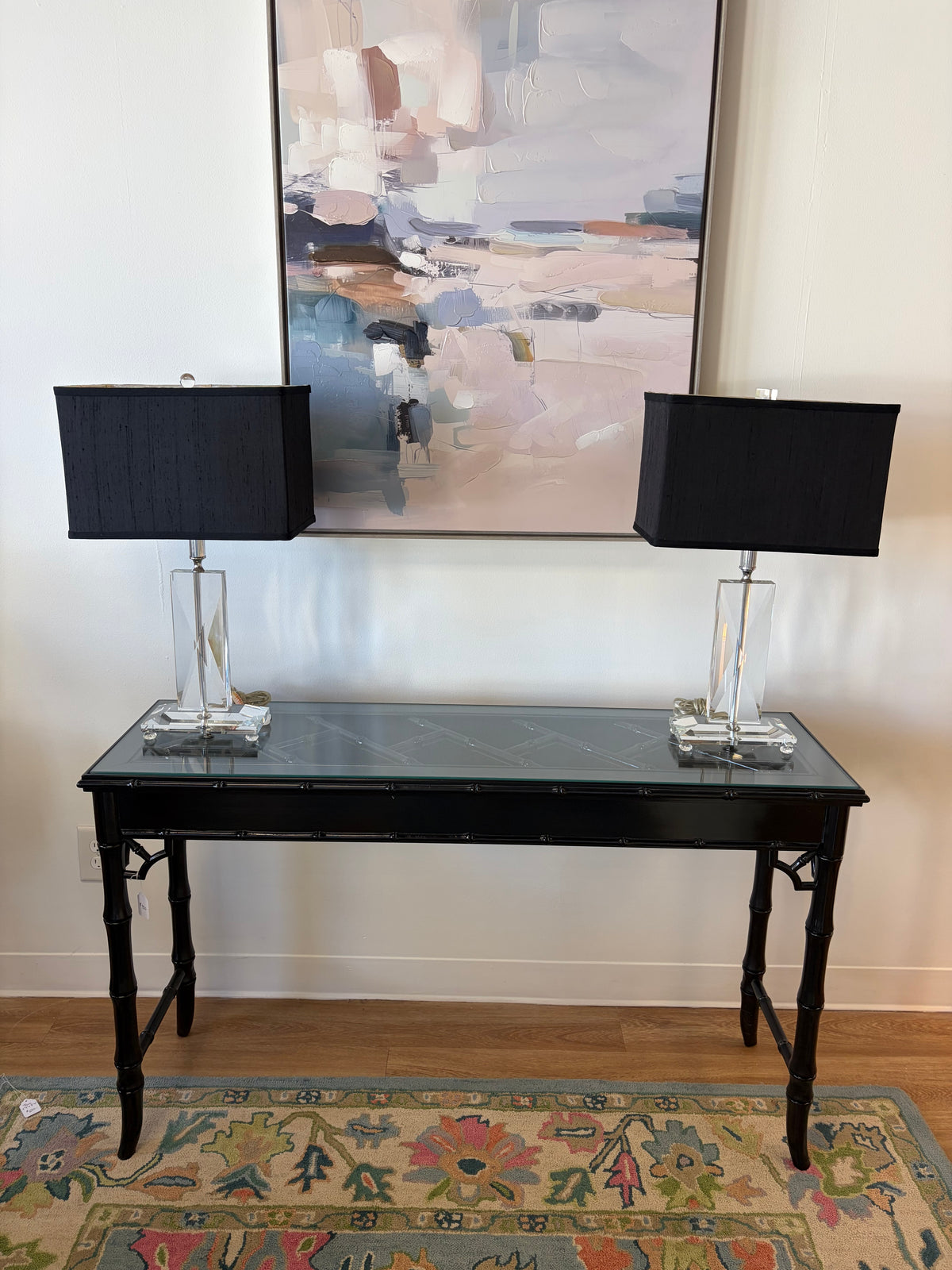 Pair of Modern Crystal Lamps