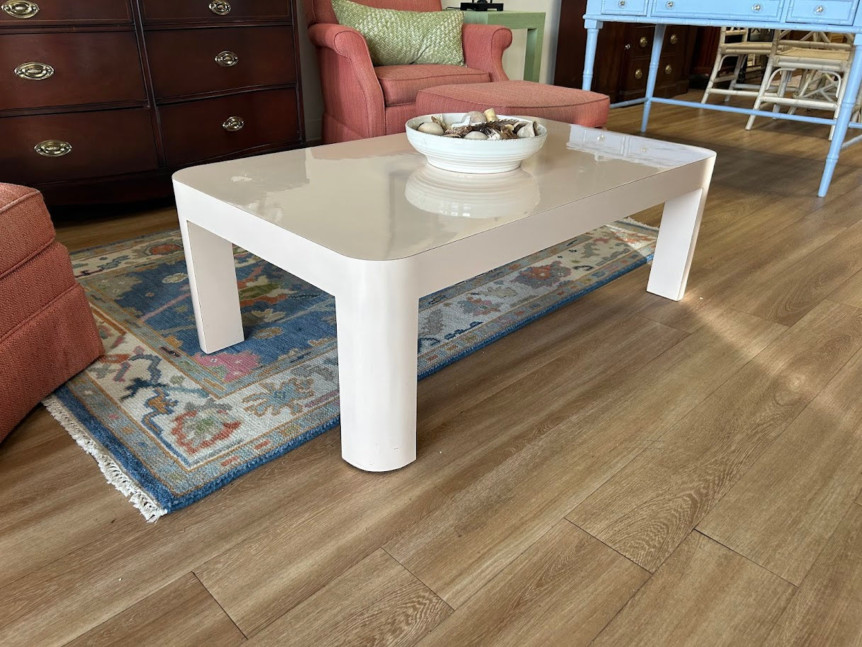 Lacquered Pink Coffee Table