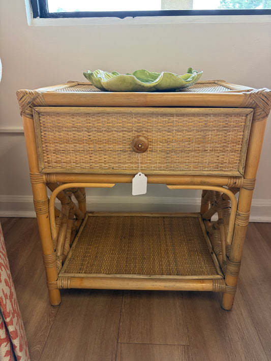 Small rattan side table