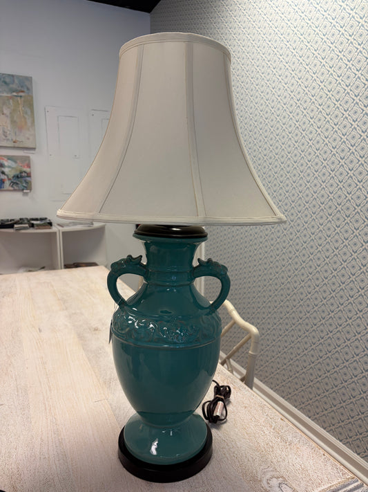 Teal ceramic lamp